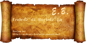 Endrédi Borbála névjegykártya